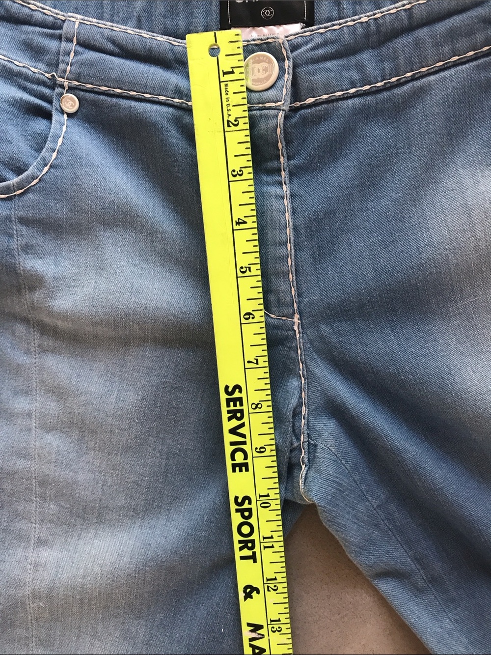 CHANEL Light Wash Wide Leg Jeans — Pale Blue Denim - Picture 9 of 16